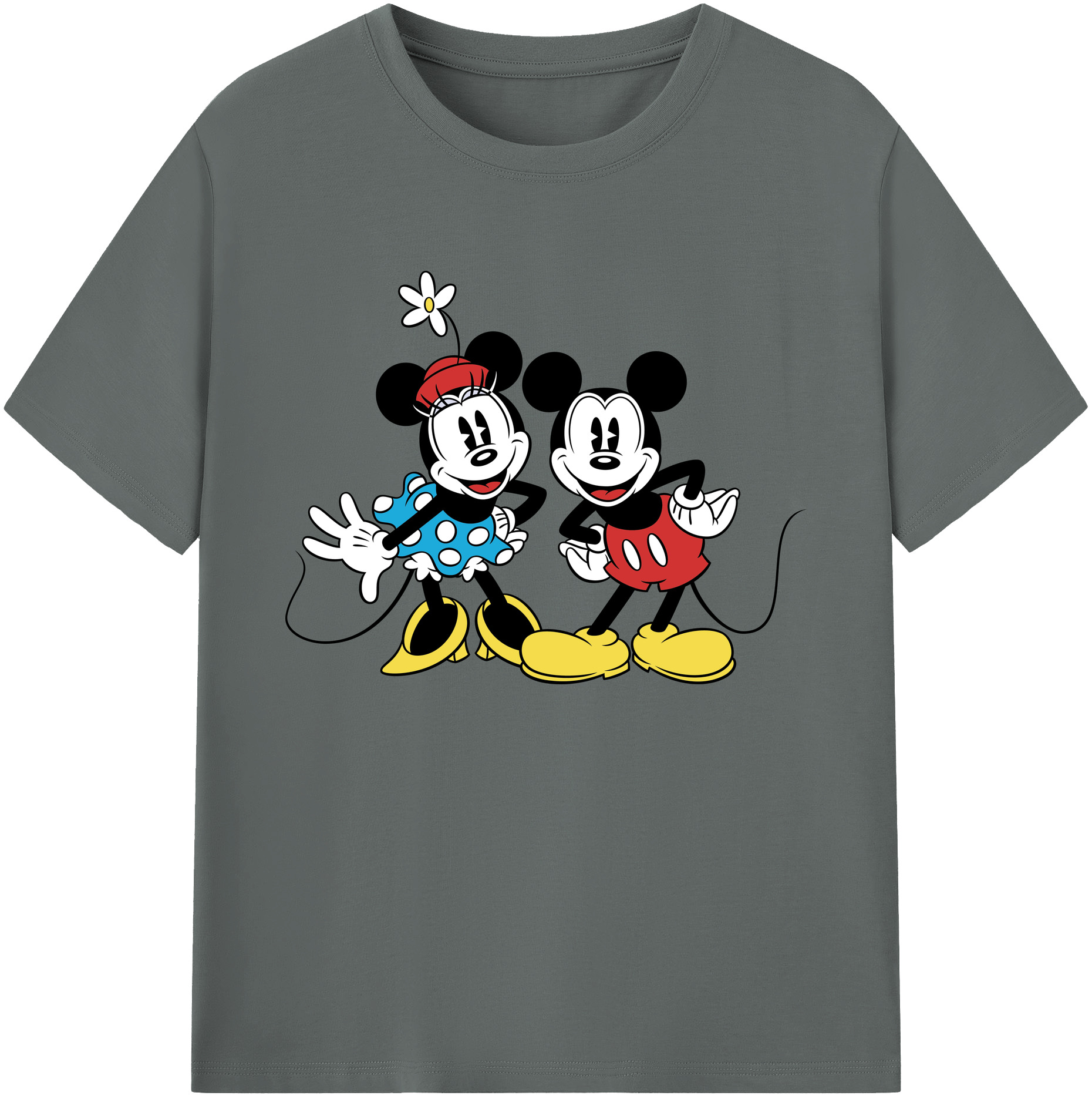 ミッキーマウス Mickey Mouse 綿100％ メンズ半袖Tシャツ｜肌触りやわらか＆通気性